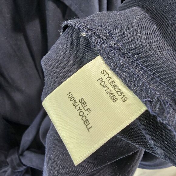 Skies Are Blue Jacket Womens XS Navy Safari Utility Chore Open Front Tencel - Picture 9 of 13